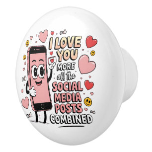 Love you ceramic knob