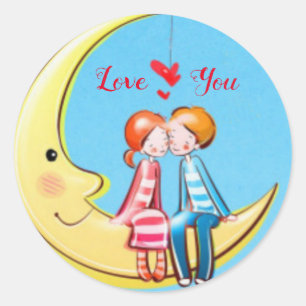 Love you classic round sticker