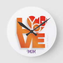 Love You Clock by Lover's Heart® Designs