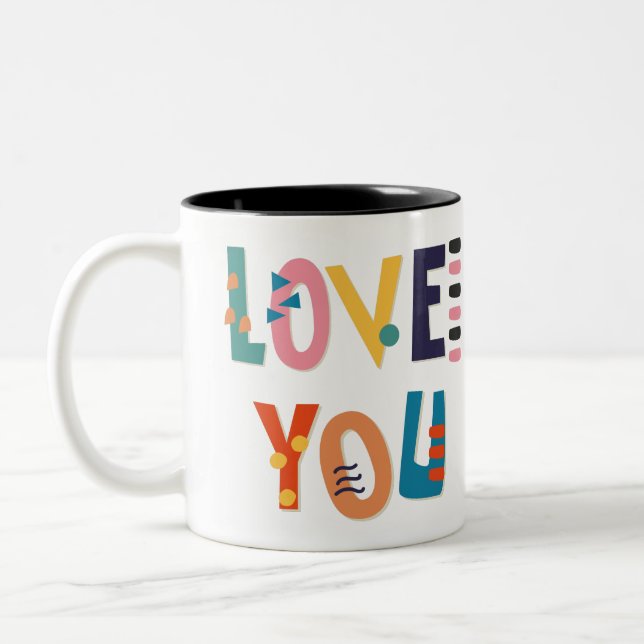 Love You Colours Two-Tone Coffee Mug (Left)