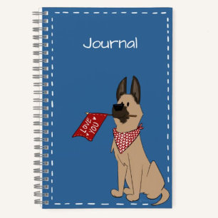 Love You Custom Text Cute Dog Spiral Notebook