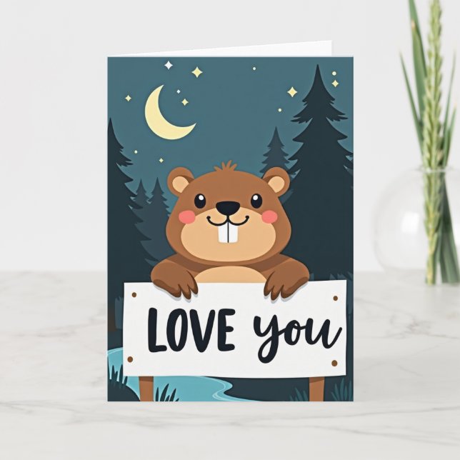 Love You Cute Forest Animal Card (Front)
