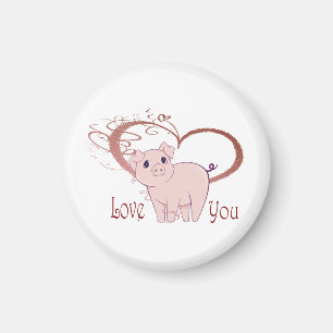 Love You, Cute Piggy Art Magnet