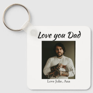 love you dad fathers day add photo name simple keychain
