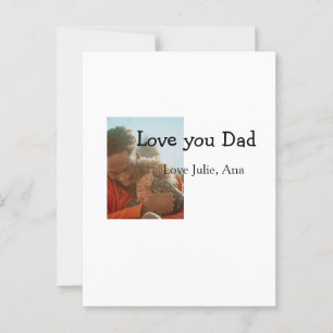 love you dad father's day add photo name simple postcard