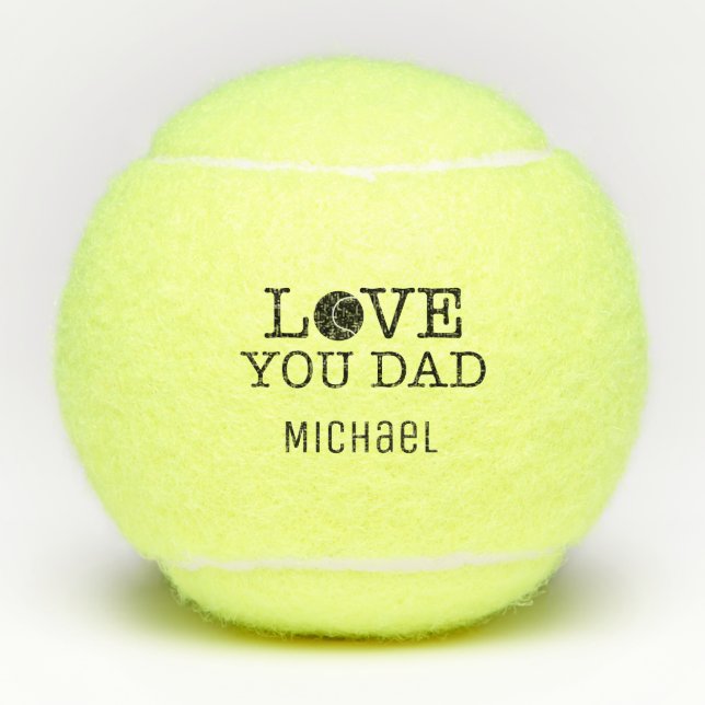 Love you Dad Father's Day Custom Tennis Balls (Front)