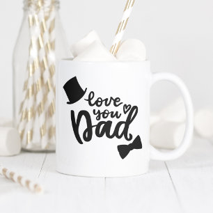 Love You Dad Gift - Father's Day Black Overlay Coffee Mug
