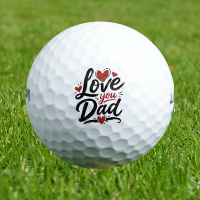 love you Dad Golf Balls (Perfect for Birthdays, Father's Day, Golfing Gifts, Weekend Getaways,)