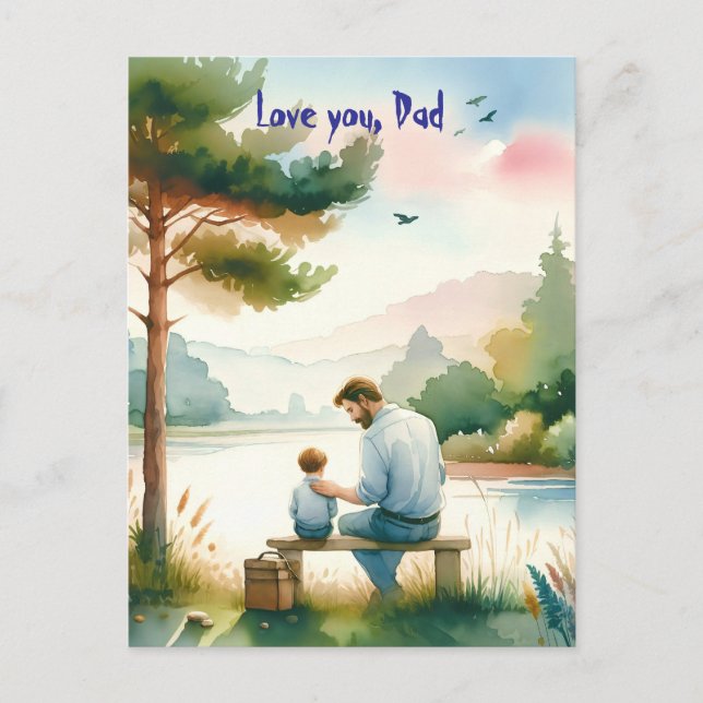 Love you, Dad Holiday Postcard (Front)
