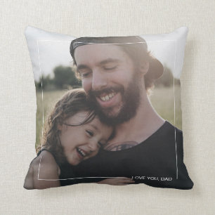 Love You Dad Minimalist Photo Father's Day Gift Throw Pillow