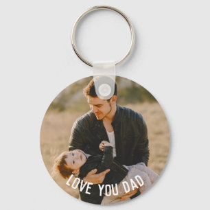 Love You Dad, Personalized 2 Photo Keychain