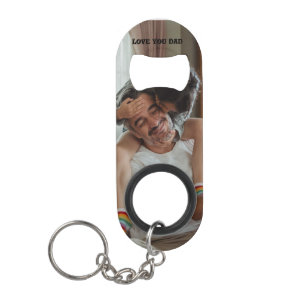 Love You dad < personalized Photo Keychain Bottle Opener