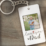 Love You Dad Photo Father's Day | Keychain<br><div class="desc">Love you,  Dad with a single photo and black border.</div>