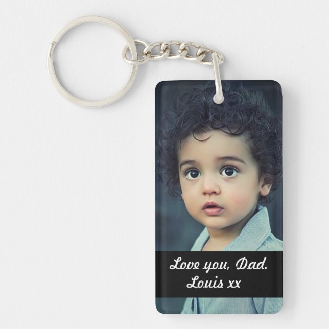 Love you, Dad Photo Keychain (Front)