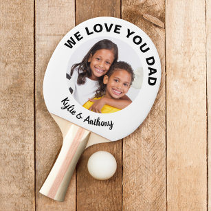 Love You Dad Photo Ping Pong Paddle