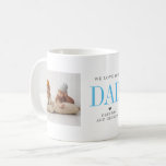 Love You Dad | Two Photo Collage Coffee Mug<br><div class="desc">This simple and sweet mug says "We Love you Dad" in trendy, modern typefaces with a charming heart and a spot for names. Minimal two photo template of your favourite personal photos for a gift anyone would love. The perfect gift for any dad (can be customized for any daddy moniker...</div>