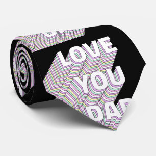 Love You Dad Typography Fathers Day Tie