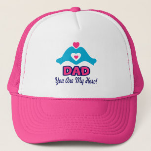 ❤↷Love You Dad, You are My Hero Chic & Stylish Trucker Hat
