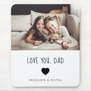 Love You Dad Your Photo and Handwritten Text Mouse Pad