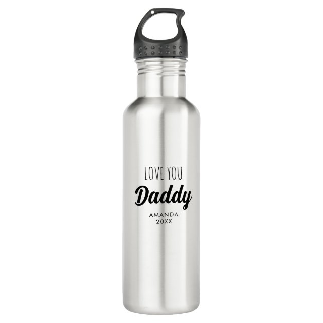  Love You 'Daddy' Custom Photo Collage  710 Ml Water Bottle (Front)