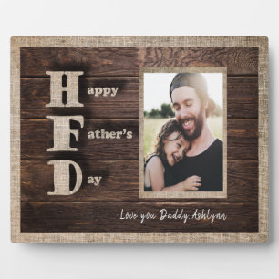 Love You Daddy Custom Photo Rustic Father's Day Plaque
