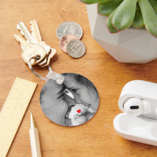 Love you daddy ,fathers day photo keychain