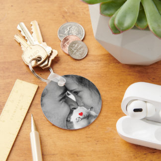Love you daddy ,fathers day photo keychain