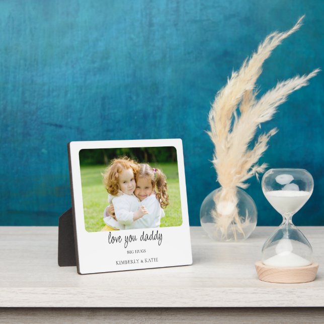 Love You Daddy Names Photo White   Plaque (Insitu)