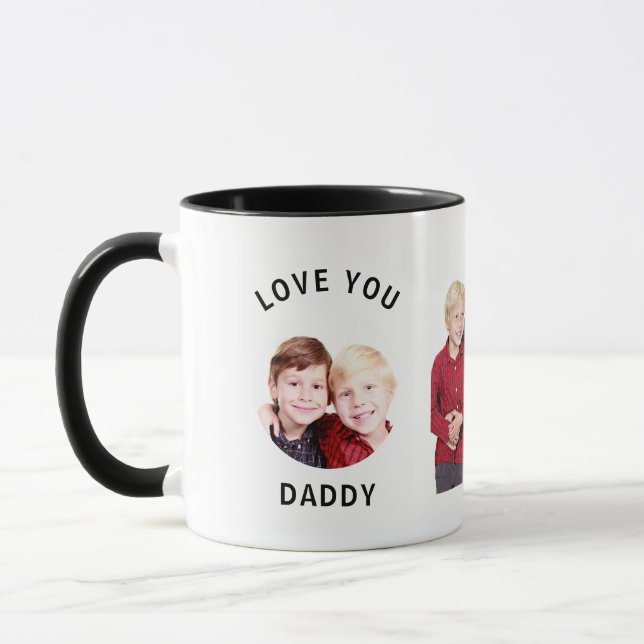 Love You Daddy Personalized Custom Family Photo Mug (Left)