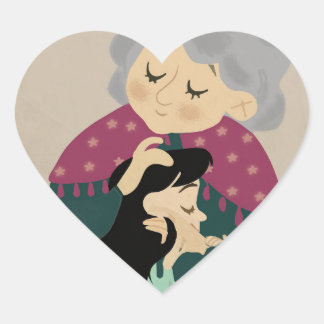  Love you dear Grandmother  Heart Sticker