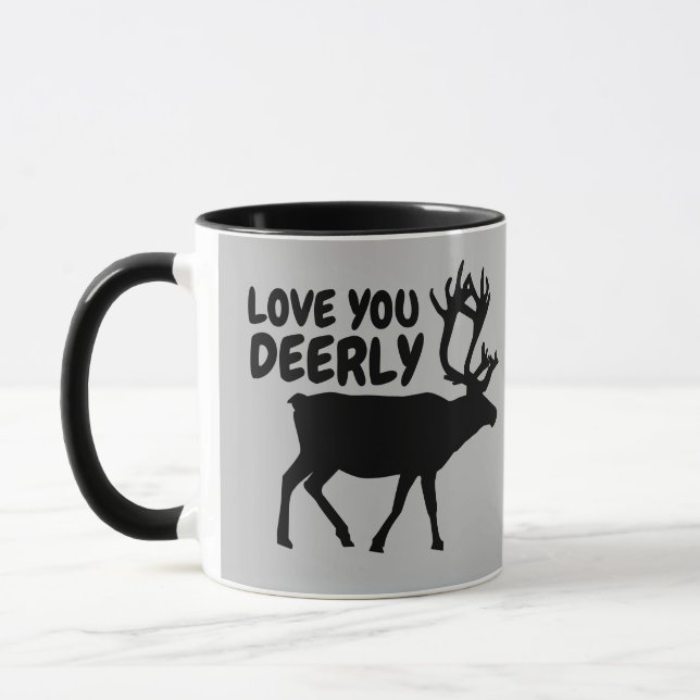 LOVE YOU DEER PUN BUCK COFFEE MUG (Left)