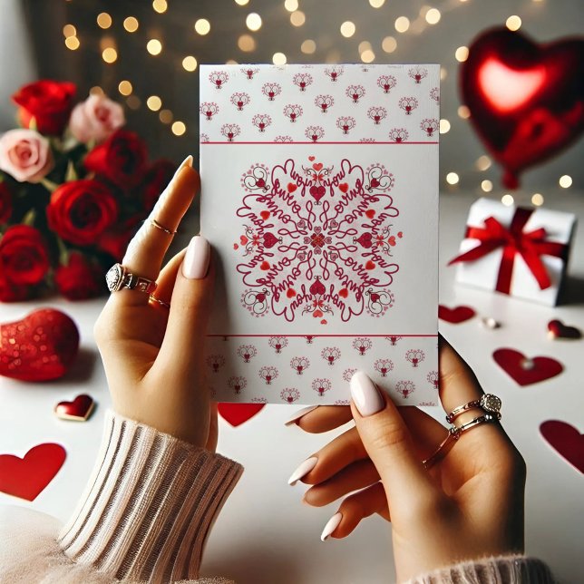 Love You doodle valentine Carte de remerciements p (Créateur téléchargé)