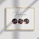 Love you. Elegant minimalist script multi photo Poster<br><div class="desc">"Love you" Black and white elegant minimalist script multi photo (3 photo) poster for gift.</div>