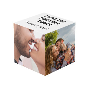 Love you forever Custom Couple Photos & names Cube