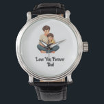 Love You Forever, Dad -  Men's Value  Watch<br><div class="desc">Capture the timeless bond between father and child with this touching design, “Love You Forever, Dad.” This emotional illustration shows a heartfelt moment of a dad lovingly holding his child close — symbolizing warmth, safety, and unconditional love. Rendered in a cartoon-realistic style with soft colours and clean lines, this artwork...</div>