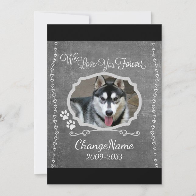 Love You Forever Dog Memorial Keepsaké Cartes (Devant)