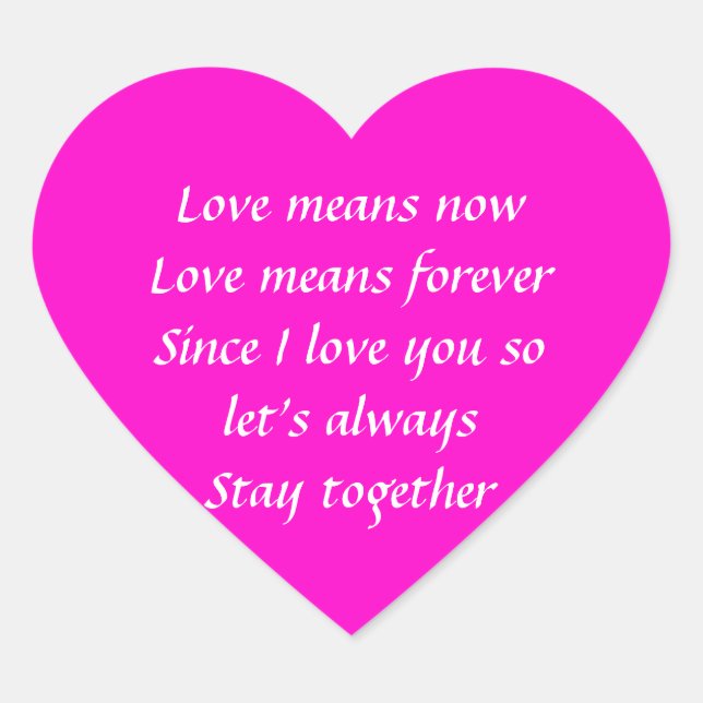 Love you forever heart sticker (Front)