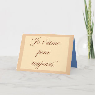 Love you forever in French Language light pink Card
