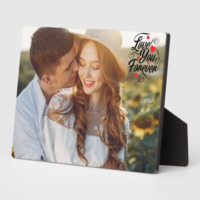 Love You Forever Personalized Couple Photo Plaque (Side)
