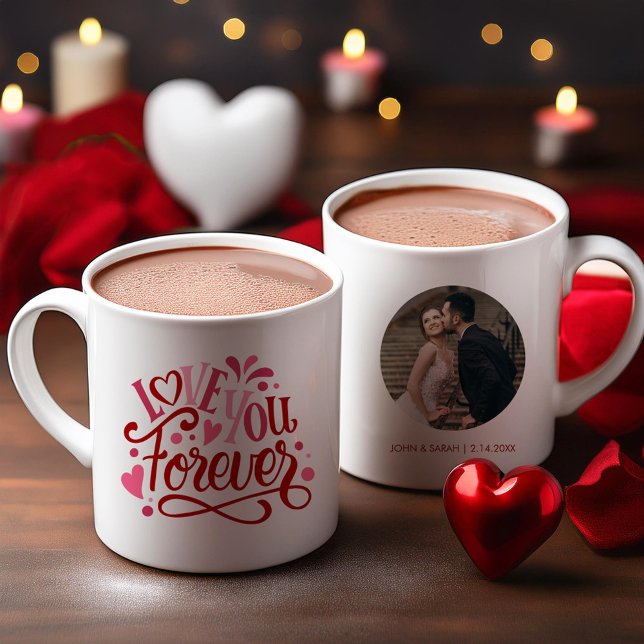 "Love You Forever" Personalized Photo and Message Two-Tone Coffee Mug (Creator Uploaded)