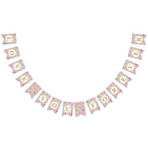 Love You Forever Wedding Blush Pink Sage Green Bunting Flags