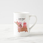 Love You Fur-Ever Cute French Dachshund Dog Bone China Mug<br><div class="desc">Love You Fur-Ever Cute French Dachshund Dog Bone China Mug features a cute Dachshund dog wearing heart shaped glasses, pink beret and bow holding a flower and carrying gifts with the text "Love you fur-ever" in modern script typography. Accented with cute red love hearts. Perfect gift for girlfriend, sweetheart, wife,...</div>