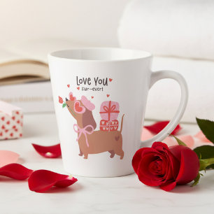 Love You Fur-Ever Cute French Dachshund Dog Latte Mug