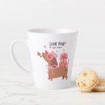 Love You Fur-Ever Cute French Dachshund Dog Latte Mug<br><div class="desc">Love You Fur-Ever Cute French Dachshund Dog Latte Mug features a cute Dachshund dog wearing heart shaped glasses, pink beret and bow holding a flower and carrying gifts with the text "Love you fur-ever" in modern script typography. Accented with cute red love hearts. Perfect gift for girlfriend, sweetheart, wife, dog...</div>