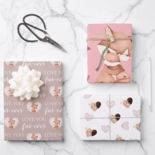 Love You Fur-Ever Fox Wrapping Paper Sheets 