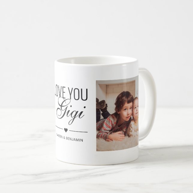 Love You Gigi Birthday Custom Photo Coffee Mug (Front Right)