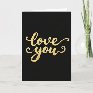 Love You Gold Sparkle Message Card
