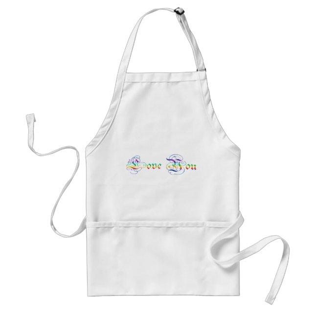 Love You. Golden gradient text. Standard Apron (Front)