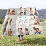 Love You G'pa | Custom Message Photo Collage Fleece Blanket<br><div class="desc">This simple and sweet blanket says "We Love you G'pa" in trendy, modern typefaces with your custom message, a charming heart and a spot for names. Minimal eight photo template of your favourite personal photos for a gift anyone would love. The perfect gift for any dad (can be customized for...</div>