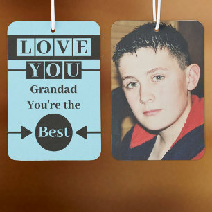 Love you Grandad custom photo blue Air Freshener
